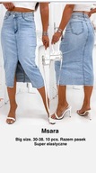 Spódnica długa, jeans, rozporek r. 30 Plus Size Msara !!!