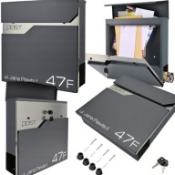 Duża Skrzynka pocztowa z numerem domu na listy wrzutnia Verda szary