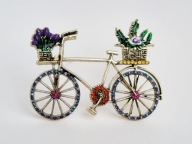 SUPER BROSZKA DUŻA EMALIA CYRKONIE ROWER