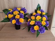 Wiązaka, stroik na cmentarz z bukietem w komplecie Kochanej Babci