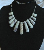 Lepidolit - kamień spokoju, oryginalny naszyjnik, kolia