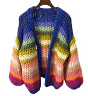 SWETER GRUBY SPLOT W PASKI WIELKI PERU OVERSIZE