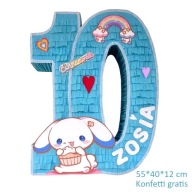 Piniata numer 10 Cinnamoroll (dowolny nr) spersonalizowane. Konfetti gratis
