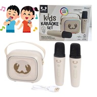 ZESTAW KARAOKE LED BLUETOOTH BEZPRZEWODOWY 2 MIKROFONY + GŁOŚNIK DLA DZIECI