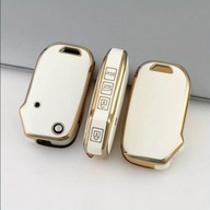 Biało-złote etui na kluczyk KIA Cerato Ceed Forte Sportage - 4 przyciski