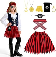 ZESTAW PIRATA DLA DZIEWCZĄT KOSTIUM PIRATKI AKCESORIA COSPLAY ZABAWKA
