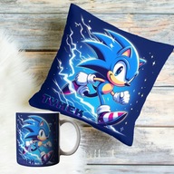 Poduszka Sonic 40/40cm z imieniem kubek 330 ml z imieniem na prezent