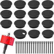 ZESTAW 15 x PRZEPUST KABLOWY PRZELOTKA FI 60 czarny + KORONKA Z WIERTŁEM