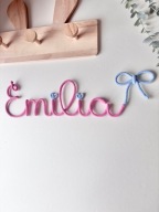 imię dla dziewczynki z kokardą na ścianę 6 literek