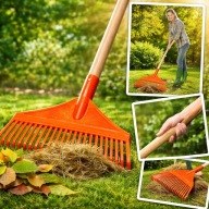 GRABIE DO LIŚCI TRAWY Z TRZONEM PLASTIKOWE TWORZYWO SZTUCZNE OGRODOWE