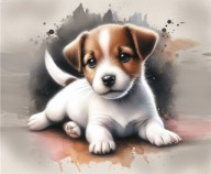 PANEL z nadrukiem na torbę, tkanina wodoodporna 45/45cm Jack russel terrier