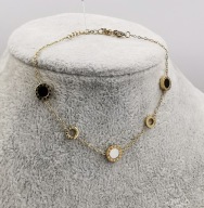 60243 Bransoletka złota stal chirurgiczna motyw zegara