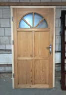 DRZWI Zewnętrzne Drewniane Sosnowe Wejściowe 111x212cm 3 sztuki Surowe