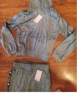 Dres Z Lampasem Miękki Welur ZIELEŃ L/Xl