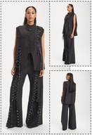 H-4 h4 black Komplet garnitur dzwony kamizelka design czarny m l xl