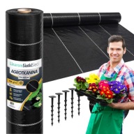 AGROTKANINA AGROWŁÓKNINA PRZECIW CHWASTOM CHWASTY GRUBA FOLIA KOŁKI OGRÓD