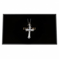 Naszyjnik Krzyż Srebrny Diamentowy 60cm Unisex Bling