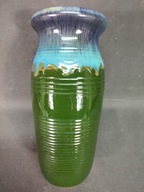 Stary piękny wazon ceramiczny szkliwiony - duży