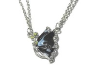 Podwójny łańcuszek z Motylem i Kryształami "Rhinestone"