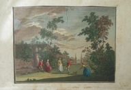 Scenka rodzajowa Miedzioryt kolorowany