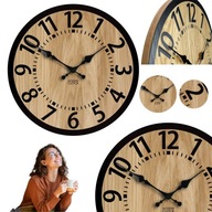 ZEGAR SCIENNY DREWNIANY DREWNO DUZY DO SALONU DO KUCHNI ELEGANCKI CICHY 33