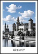 A2 PLAKAT KRAKÓW POLSKA MIASTO PLAKAT Z KRAKOWEM PLAKAT MONOCHROMATYCZNY