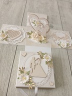 Pamiątka ślubu, exploding box , kartka prezent rękodzieło