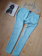 femmi fashion 42 xl spodnie dżins proste niebieskie ze średnim stan