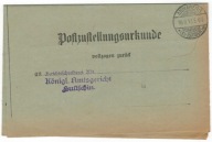 Potwierdzenie odbioru 1917 Chałupki Racibórz Olza