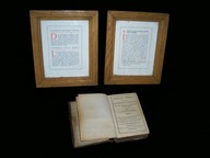 Dwa kanony ołtarzowe w drewnianych ramkach + MANUALE PRECUM 1832 r.