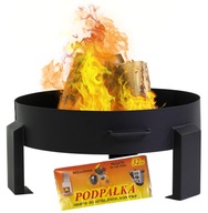 PALENISKO OGRODOWE DUŻE GRILL OGNISKO 80CM STALOWE SOLIDNE CZARNE TRÓJNÓG