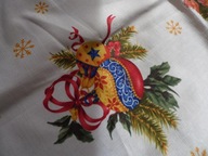 DUŻY MALOWANY OBRUS NA BOŻE NARODZENIE - 110 cm x 156 cm