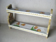 Wieszak - PÓŁECZKA góralska do KUCHNI Rzeźbiona Dekorowana Decoupage
