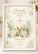 Pamiątka Pierwszej Komunii Świętej w Ramce A4 – Personalizowany Prezent