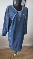 Zgrabna sukienka damska 50 szykowna ołówkowa uciągliwa 4XL ala jeans