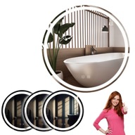 LUSTRO ŁAZIENKOWE PODŚWIETLANE LED OKRĄGŁE TUTUMI BAS ANTYPARA MAKIJAŻ 60CM