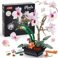 Klocki Konstrukcyjne Kwiat Storczyk w Doniczce Biały 581 elementów