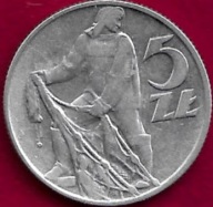 PL 1959 5 zł Al Rybak. Jak na skanie .Stan II BDB.