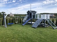 Plac zabaw GACEK PLUS ślizg piaskownica ścianka wspinaczkowa dla dzieci