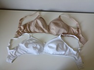 Śliczny biustonosz M&S 7026 UK 38E EUR 85F 46% cotton biały