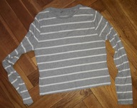 Szara bluza długi rękaw paski Atmosphere S