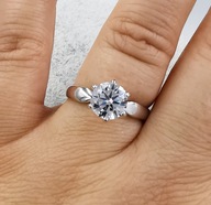 81721 Pierścionek platynowany rozm.23, US 10, śr.20mm elegancki "brylant"