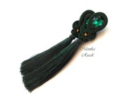 KOLCZYKI SUTASZ zieleń butelkowa 100% hand made