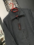 J Koszula Cutting Edge granat łańcuszkowe delikatne paski zieleń biel L