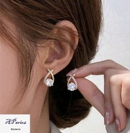 Kol0034 Kolczyki złocone sztyft kryształek