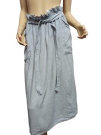 włoska SPÓDNICA lniana z KIESZENIAMI 36/38/40