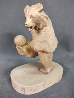 ROSYJSKI MIŚ ładna duża rzeźba wykonana z drewna