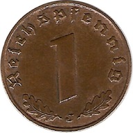 Niemcy 1 Reichspfennig 1939 J mennica Hamburg III Rzesza