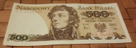 Stary banknot 500 zł 1982 r.