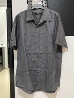 O Koszula Taylor&Wright popiel plisy przód 55% len 45% bawełna rozmiar L